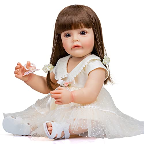 JSGHGDF 55 cm echt aussehende 3D für weiche, realistisch aussehende Neugeborene, Full Body Princess für von JSGHGDF