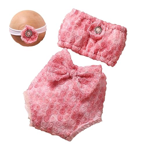 JSGHGDF Baby Fotografie Zubehör Trendiges Baby Stirnband Shorts Set Neugeborenen Outfits Wertet Ihre Babyfotos Fotoshootings Auf von JSGHGDF