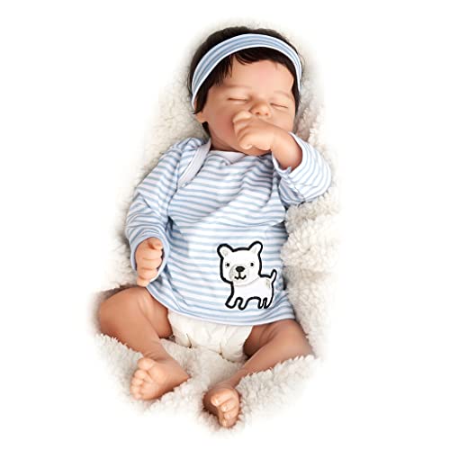 JSGHGDF Baby-Puppe für Mädchen, realistisch, handgefertigt, mit Silikonarm und Stoffkörper, 40 cm von JSGHGDF