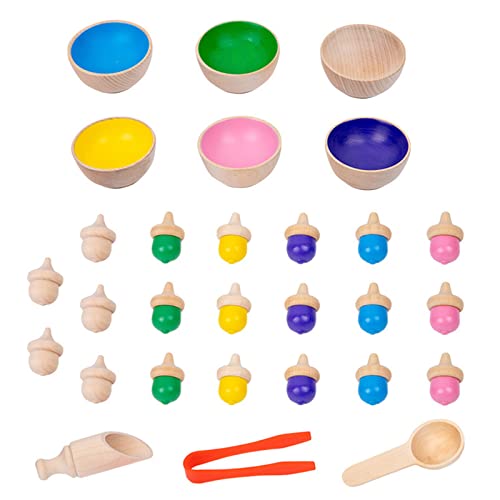 JSGHGDF Farbsortierspiel Kleinkinder Perlenzählspielzeug Frühes Lernspielzeug Montessoris Farbabstimmungen Box Ball Tassen von JSGHGDF