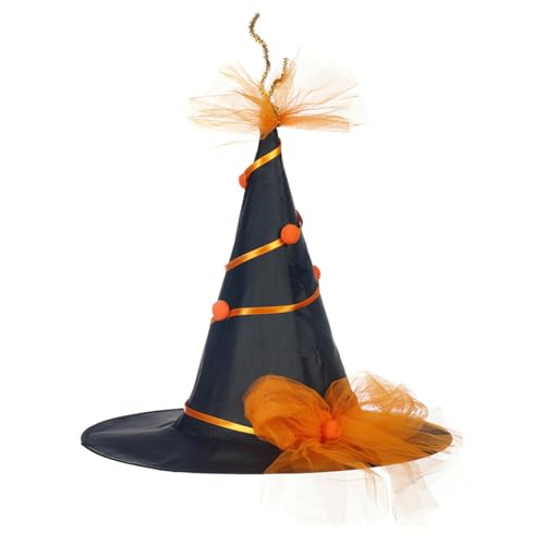 JSGHGDF Hexenhut für Kinder, spitzer Hexenhut, Halloween, Partyhut, Kürbisse, Hexenhut, Dekoration, Partyzubehör für Karneval von JSGHGDF