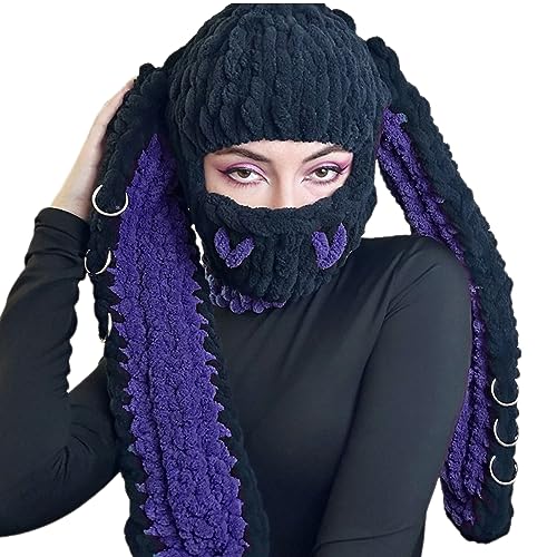 JSGHGDF Mädchen Gestrickte Ohren Geschenke Warme Mütze Erwachsene Gestrickt Chenille Garn Halloween Requisiten von JSGHGDF