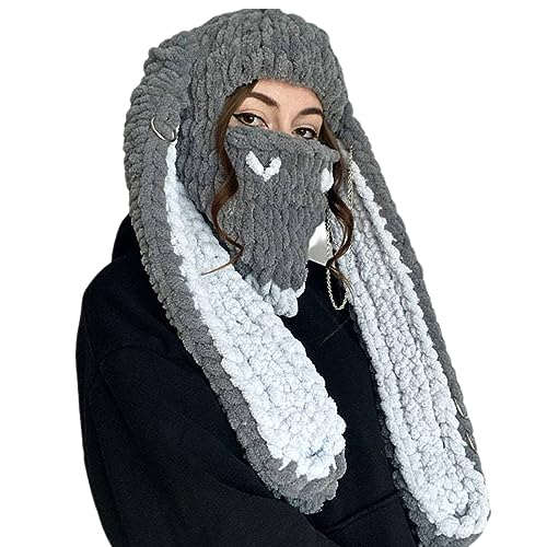 JSGHGDF Mädchen Gestrickte Ohren Geschenke Warme Mütze Erwachsene Gestrickt Chenille Garn Halloween Requisiten von JSGHGDF