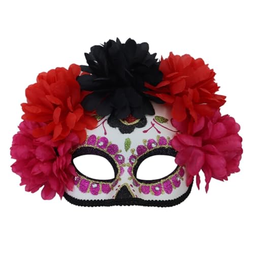 JSGHGDF Mexikaner Maskeraden Gesichtsmaske Halloween Verkleidung Augenmaske Halbschädel Augenmaske für Kleider und Jeans von JSGHGDF