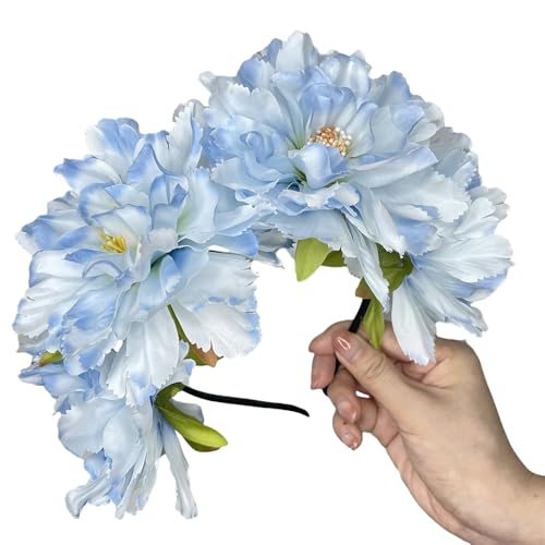 JSGHGDF Pfingstrose Stirnband Künstliche Blume Kopfbedeckung Hochzeit Party Foto Requisiten Party Kopfbedeckung Cosplay Zubehör von JSGHGDF