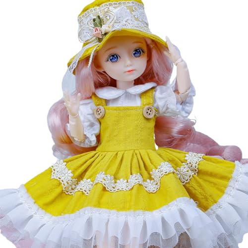 JSGHGDF Pretend Play Princess for Eyes Open Handmade White Skin Girl in Dress for Kid Collectors von JSGHGDF