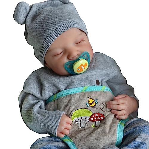 JSGHGDF Realistisches Neugeborenes Baby Reborns 45,7 cm 45,7 cm Lifelik Baby Kleidung Set Schlafen Neugeborenes von JSGHGDF