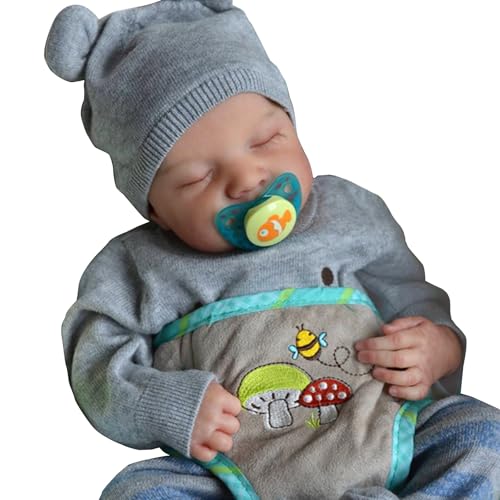 JSGHGDF Realistisches Neugeborenes Baby Reborns 45,7 cm 45,7 cm Lifelik Baby Kleidung Set Schlafen Neugeborenes von JSGHGDF