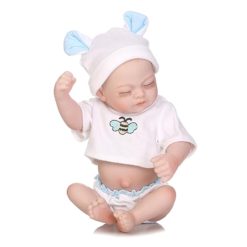 JSGHGDF Reborns Kleinkind-Windelhaube, realistisches Mädchen, mit T-Shirt, weicher Körper, 27 cm von JSGHGDF