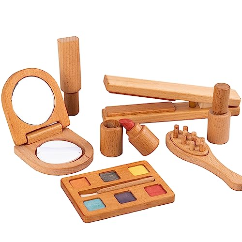 JSGHGDF Rollenspiel Spielzeug Make Up Spielzeug Set Pädagogische Holzwerkzeuge Entwicklungsspielzeug von JSGHGDF