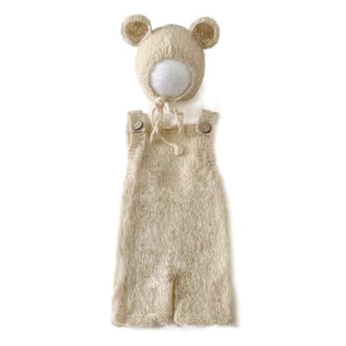 JSGHGDF Schöne Foto-Requisiten für Neugeborene, Jungen, Mädchen, Outfits, Mohair-Bär-Hut, Haube und Strampler, Bodysuit, Fotoshooting-Kostüm-Set JSGHGDF Schöne Foto-Requisiten für Neugeborene, Jungen, Mädchen, Outfits, Mohair-Bär-Hut, Haube und Strampler, Bodysuit, Fotoshooting-Kostüm-Set von JSGHGDF