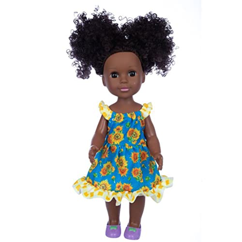 JSGHGDF Schwarz für 35,6 cm Afro-Haare, Ganzkörper-künstliches handgefertigtes Spielzeug für Kleid von JSGHGDF