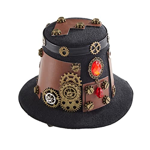 JSGHGDF Steampunk Hut Steampunk Zylinder Steampunk Time Hat Steampunk Zubehör Halloween Party Steampunk Fascinator von JSGHGDF