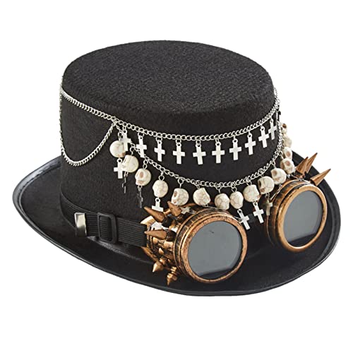 JSGHGDF Steampunk Time Hat Steampunk Top Hüte für Herren mit Brille Steampunk Hut Halloween Party Steampunk Zubehör von JSGHGDF