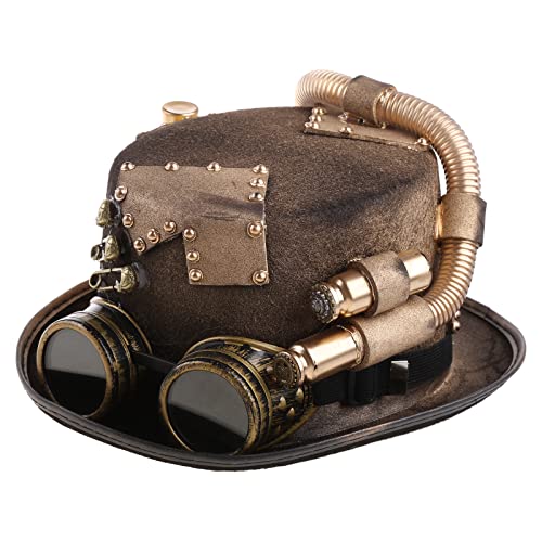 JSGHGDF Steampunk Zylinder für Herren mit Brille Gay Hat Bowler Zylinder Gay Zylinder Gay Party Kostüm Karneval Nachtclub von JSGHGDF