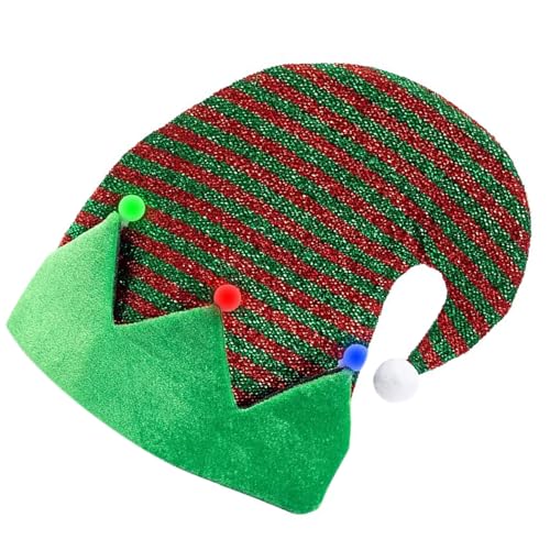 JSGHGDF Weihnachtsmützen Elfen Unisex Kappen Koboldmütze Weihnachten Foto Requisiten Fröhlicher Hut Baggy Hut Koboldkleidung von JSGHGDF