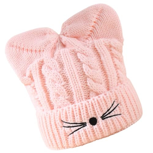 JSGHGDF Wintermützen Kätzchenohren Strickmütze für Halloween Cosplay Foto Requisiten Strickmütze für Jungen und Mädchen Cartoon Ohr von JSGHGDF