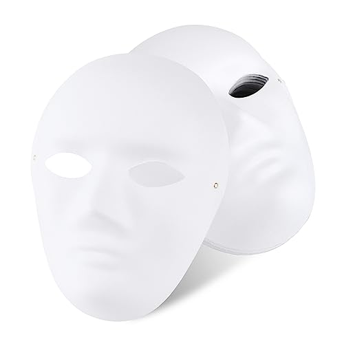 JSMTKJ 10 Stück DIY Weißes Papier Maske zum Bemalen Weiße Maskerade-Masken Persönlichkeit Kreative Freie Design Maske für Karneval, Cosplay, Halloween Party von JSMTKJ