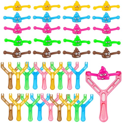 JSMTKJ Schleuder Spielzeug, 20 Set Poop Slingshot Toy, Funny Gummi Poop Spielzeug für Kinder und Erwachsene Party Aktivität Streiche Requisiten von JSMTKJ