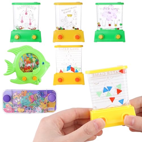 JSMTKJ Wasser Flipper, 6 Stück Handheld Mini Wasser Ring Spiel Kinder Wasserflipper Spiel Geduldsspiel Wasserflipper Fische Fun Geschenke Mitgebsel Kindergeburtstag Weihnachten von JSMTKJ