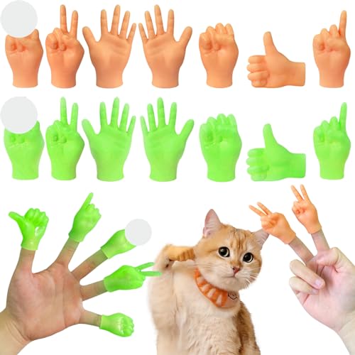 JSTHHTT 14 Stück Mini Hände - Leuchtend Mini Hände für Finger, Fingerhände, Kleine Hände für Finger Lustiges Gadget für Partys & Spiele Mini Hand Set für Kinder und Erwachsene von JSTHHTT