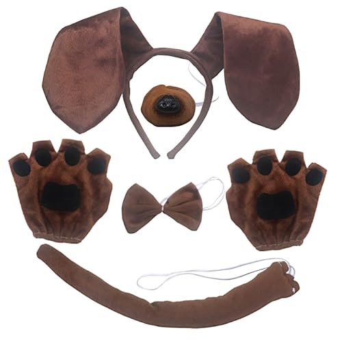 JSTHHTT 5 PCS Tierohren Stirnband, Tier Kostüm Set, Ohren Stirnband Schwanz Tier Verkleidung Set, für Kinder Cosplay Geburtstagsfeier Karneval Weihnachten Party Supplies von JSTHHTT