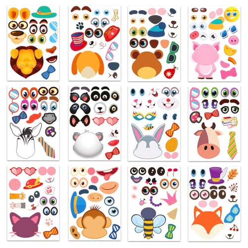 JSTHHTT 690 PCS DIY Aufkleber Set für Kinder - Wiederverwendbare Sticker mit Tierischen Motiven - Sticker Set für Kreative Köpfe - Aufkleber für Kinder - Stickerbuch zum Immer Wieder Benutzen von JSTHHTT