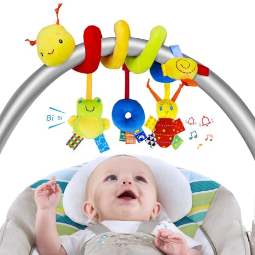 JSTHHTT Kinderwagen Spielzeug, Kinderwagenkette Baby Mobile Raupe, Babymobile Kette mit süßer Raupen Figur, Aufhängen an Kinderwagen, Babyschale oder Kinderbett, Babyspielzeug 0-6 Monate von JSTHHTT