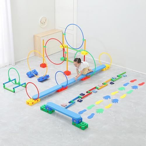 JSXTBHUO Hindernisparcours for Kinder, Karnevalsspiele-Kombi-Set, Gleichgewichtstrainingsgerät for drinnen und draußen, fördert das Gleichgewicht und die Koordination der Kinder von JSXTBHUO