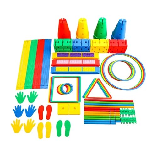 JSXTBHUO Outdoor Indoor Karneval Combo Set, Hindernisbahn Für Kinder Kleinkind Alter 3+ Gleichgewichtstrainingsgerät, Geschwindigkeit Und Agilität Übungsspiele von JSXTBHUO