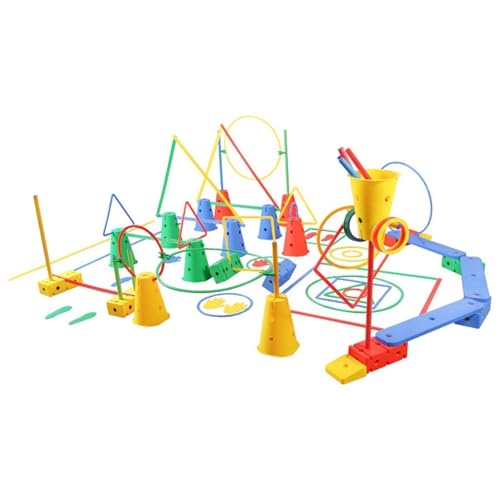 JSXTBHUO Outdoor Indoor Karneval Combo Set, Hindernisbahn Für Kinder Kleinkind Alter 3+ Gleichgewichtstrainingsgeräte, Geschwindigkeit Und Agilität Übungsspiele von JSXTBHUO