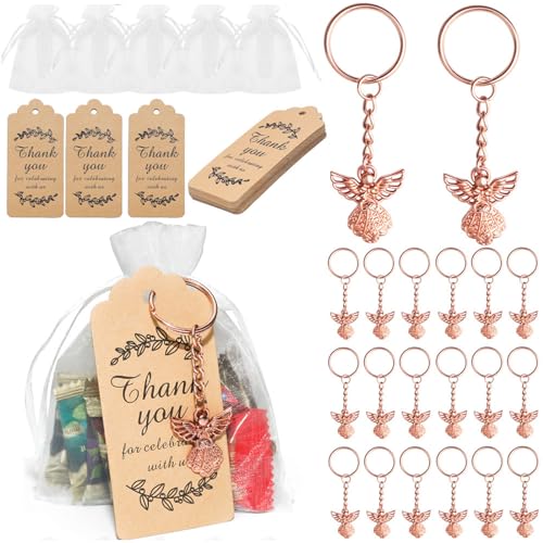 JSZDFSV 30 Stück Schlüsselanhänger mit Organzasbeutel, für Hochzeit und Geburtstage, Party, Schmuck, Segen, Geschenk, elegante Partys, Souvenir, praktisches Wertschätzungsgeschenk von JSZDFSV