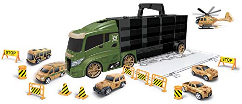 JT-Lizenzen Luna Mega Truck LKW Tragekoffer Army Armee 19-TLG. Autos Helikopter u. Zubehör von JT-Lizenzen