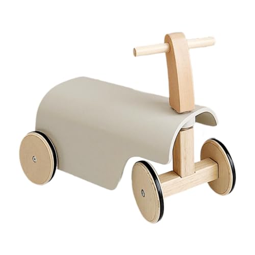 JTBDWOSK Kleinkinder Erstes Fahrrad Kinder Schiebe-Laufspielzeug mit Rädern Motorikspielzeug Baby Reitspielzeug für Jungen Mädchen Kleinkinder Kinder Party,Beige von JTBDWOSK