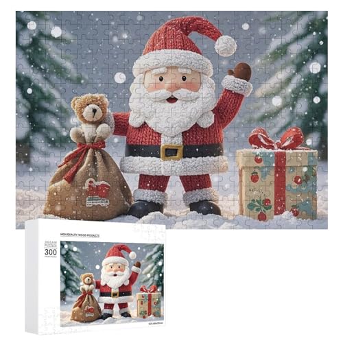 Exquisites Bären-Geschenk, bedrucktes Holz-Puzzle, 300 Teile, Puzzle, schöne Illustrationen, lustige Indoor-Aktivität für Erwachsene und Familien, 39,9 x 27,9 cm von JTKLQBN