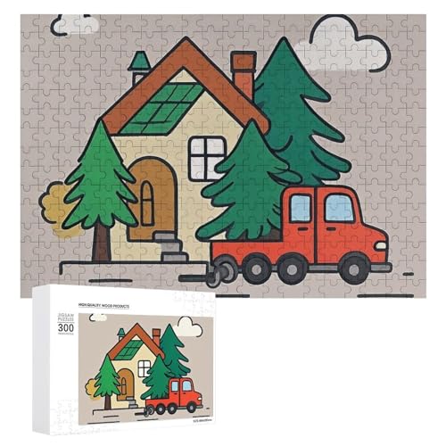 Exquisites Consign Holz-Puzzle, 300 Teile, Puzzle, schöne Illustrationen, lustige Indoor-Aktivität für Erwachsene und Familien, 39,9 x 27,9 cm von JTKLQBN