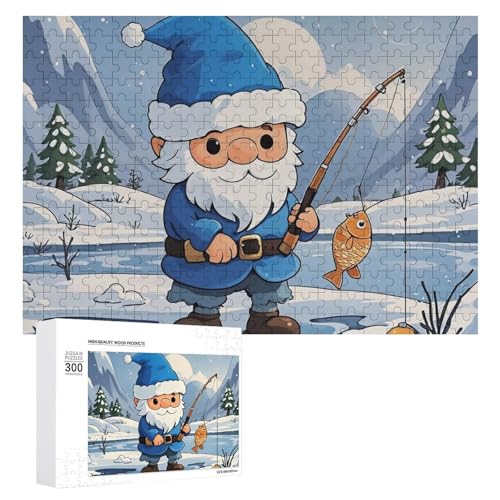 Exquisites Holz-Puzzle, Motiv: Angeln am Fluss, 300 Teile, Puzzle, schöne Illustrationen, lustige Indoor-Aktivität für Erwachsene und Familien, 39,9 x 27,9 cm von JTKLQBN