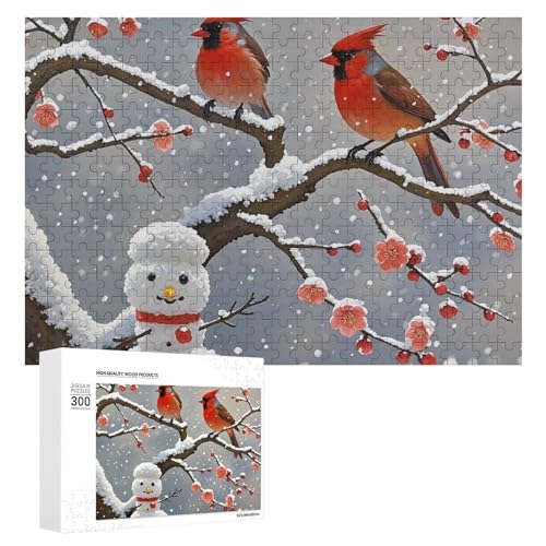 Exquisites Winter-Pflaumenblüten-Holz-Puzzle, 300 Teile, Puzzle, schöne Illustrationen, lustige Indoor-Aktivität für Erwachsene und Familien, 39,9 x 27,9 cm von JTKLQBN