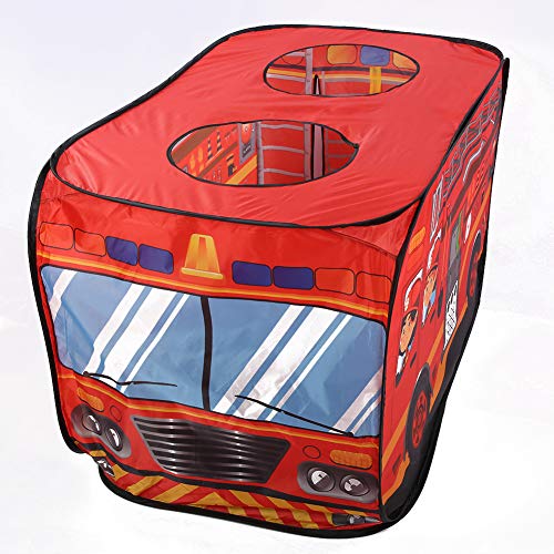Faltbares Spielzelt für Kinder mit Eiswagenthemen, Polizeibus und Feuerwehrauto für interaktive Spiele (Feuerwehr) von JTLB