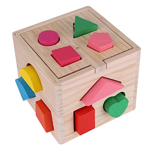 Geometrisches Bauspielzeug aus Holz für Babys, Lernspiel Zur Erkennung von Farbformen, Training der Hand-Auge-Koordination mit Box, Perfekte Frühpädagogische Requisiten für von JTLB