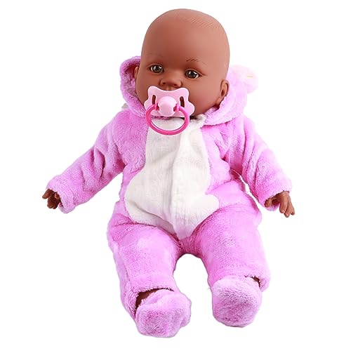 JTLB 16 Zoll Lebensechte Babypuppe, Wiedergeborene Babypuppen Realistisches mit Schwarzer Haut und Schnuller, Perfektes für, Ideal für Geburtstag, Weihnachten, Kindertag von JTLB