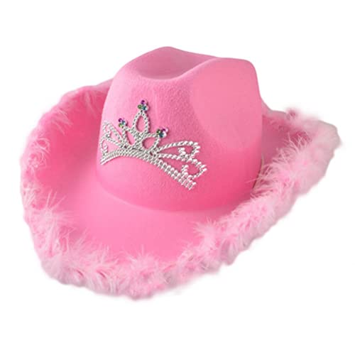 JTLB Cowgirl Hat Cowboyhüte für Frauen, rosa Cowboy-Hut Cowboy Hut mit Hals ziehen String Cosplay-Party-Kostümzubehör Spiel Dress-up für Frauen von JTLB