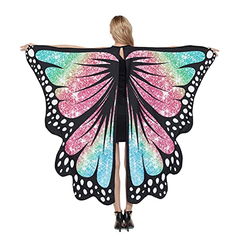 JTLB Damen Schmetterling Kostüm Faschingkostüme Schmetterling Schal Flügel Schal Tuch Schmetterlingsflügel ​ Party Halloween Weihnachten Kostüm Cosplay Karneval Fasching von JTLB