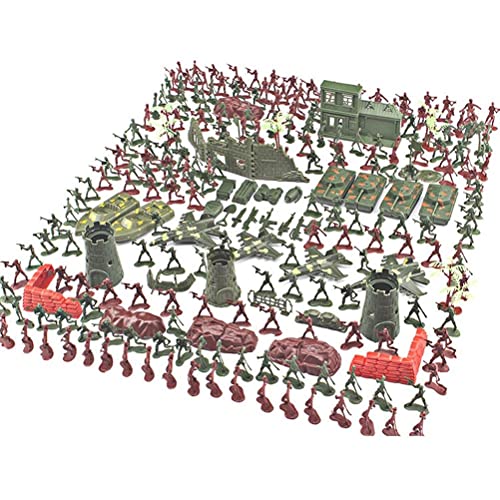 JTLB Militär-Spielset, Spielzeugsoldaten, Spielzeugfiguren, 240-teiliges Militärmodell-Spielset, Militärfiguren-Set, Armee-Soldaten-Spielzeug, Mini-Kunststoff-Soldatenfiguren, (Bunt) von JTLB