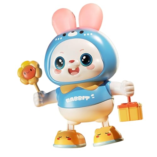 JTLB Musical Dance Bunny Toy, Electric Bunny Toy, Tanzendes Hasenspielzeug mit Musik und Tanzbewegungen, Heim- und Freiluftspaß für 0-3 Monate (Blau) von JTLB