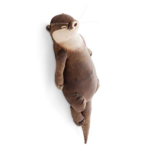 JTLB Niedlicher Otter, Gefülltes Daunen-Baumwoll-Federmäppchen mit Reißverschlusstasche, 40 cm Großes Otter-Plüschtier für, Mädchengeschenk, Geeignet für Büro, Heimkissen (Hellbraun) von JTLB