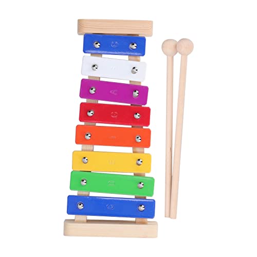 JTLB Professionelles Glockenspiel, 8-Noten-Xylophon, Bunte Aluminiumstäbe, Holz mit 2 Schlägeln, um die Praktischen Fähigkeiten von Kindern zu Fördern, das Denken zu Bereichern und von JTLB