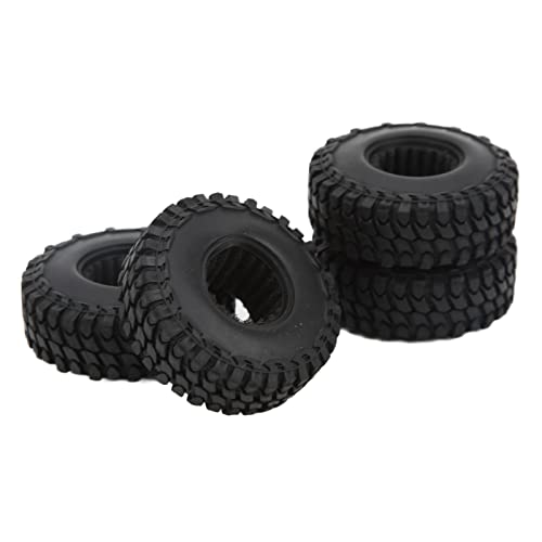 JTLB RC-Reifen 1,0-Zoll-All-Terrain-RC-Gummireifen-Set mit Schaumstoffeinsätzen für Axial SCX24 1/24 RC Crawler von JTLB