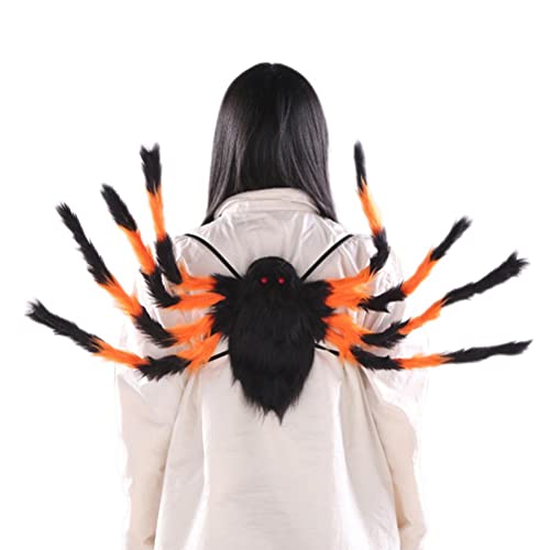 JTLB Riesiger Halloween-Spinnen-Rucksack, Spinne, Halloween-Kostüm, für drinnen und draußen, Hof, Party, Halloween-Dekoration (Taschenspinne, S-90 cm (Farbe)) von JTLB