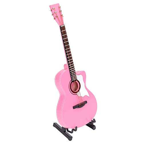 Rosafarbenes Gitarrenmodell, Miniatur-Gitarrennachbildung, Tolle Geschenke für Familie und Freunde, für Puppenhäuser, Rollenspiele und Handbewegungsübungen Zur Spielinspiration ﻿ von JTLB